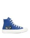 Converse X Comme Des Garçons Play Woman Sneakers Bright Blue Size 6.5 Textile Fibers In Blue