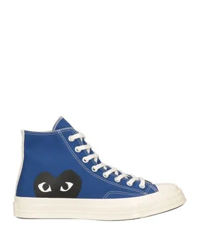 CONVERSE X COMME DES GARÇONS PLAY CONVERSE X COMME DES GARÇONS PLAY WOMAN SNEAKERS BRIGHT BLUE SIZE 6.5 TEXTILE FIBERS