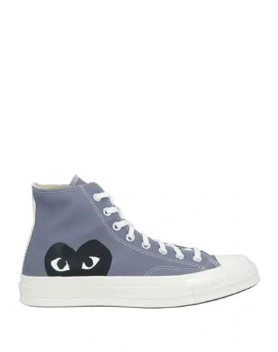 Converse X Comme Des Garçons Play Woman Sneakers Grey Size 10.5 Textile Fibers