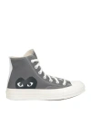 Converse X Comme Des Garçons Play Woman Sneakers Grey Size 7.5 Textile Fibers