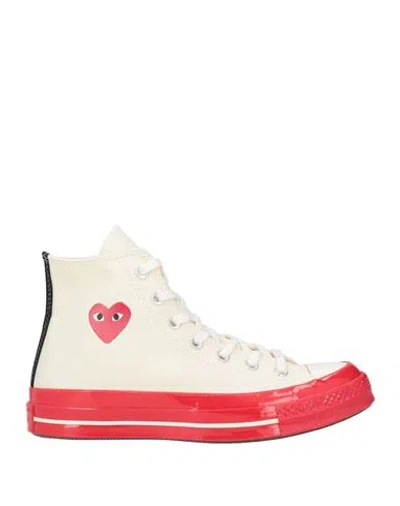 CONVERSE X COMME DES GARÇONS PLAY CONVERSE X COMME DES GARÇONS PLAY WOMAN SNEAKERS IVORY SIZE 6.5 COTTON
