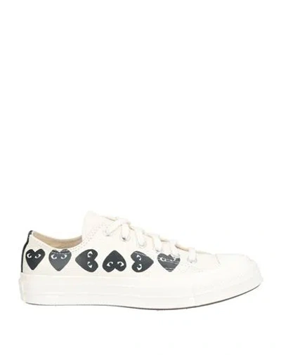 CONVERSE X COMME DES GARÇONS PLAY CONVERSE X COMME DES GARÇONS PLAY WOMAN SNEAKERS IVORY SIZE 8.5 COTTON