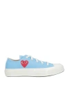 Converse X Comme Des Garçons Play Woman Sneakers Light Blue Size 6.5 Textile Fibers In Blue