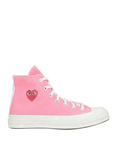 Converse X Comme Des Garçons Play Woman Sneakers Pink Size 5.5 Textile Fibers