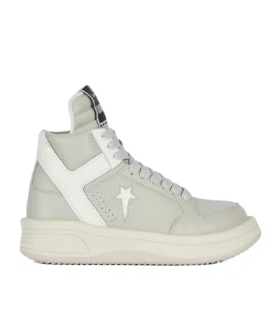 Converse X Drkshdw Leather Mid Turbowpn Sneakers In White