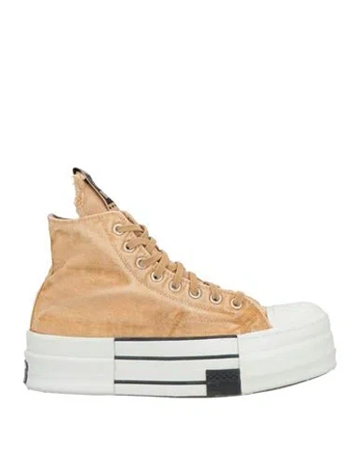 Converse X Drkshdw Man Sneakers Camel Size 11.5 Textile Fibers