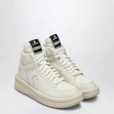 Converse X Drkshdw Leather Mid Turbowpn Sneakers In White