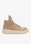 Converse X Drkshdw Turbowpn High-top Sneakers In Calf Leather In Beige