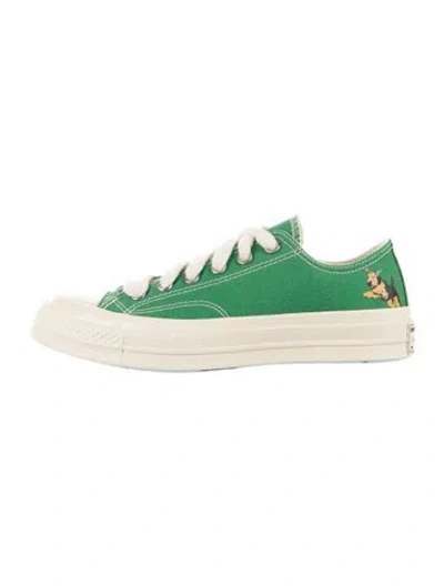 Pre-owned Converse X Golf Le Fleur Canvas Graphic Print Sneakers In Green