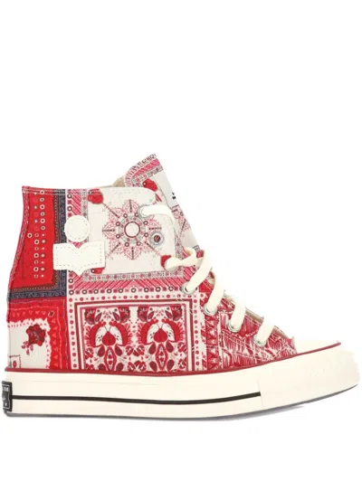 Converse X Isabel Marant 60mm Chuck 70 Patchwork High-top Sneakers In Red