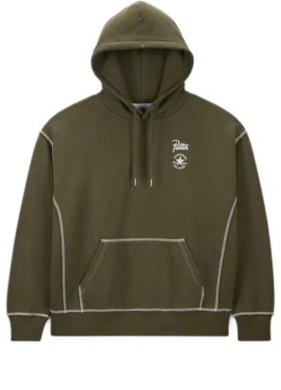 Converse X Patta Gold Standard Hoodie 'utility Green Heather' In Brown