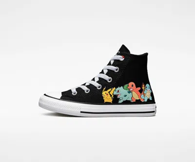 Pre-owned Converse X Pokemon First Partners Chuck Taylor All Star Pikachu Meowth In Black