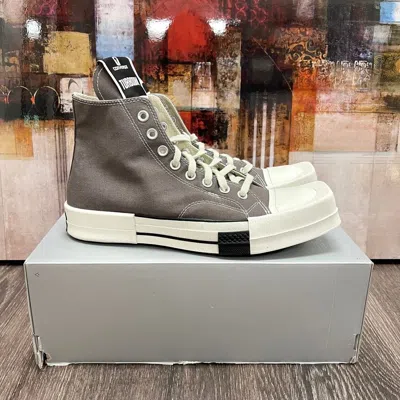 Pre-owned Converse X Rick Owens Converse Rick Owens Drkshdw Turbodrk Chuck 70 Laceless Iron Shoes In Grey