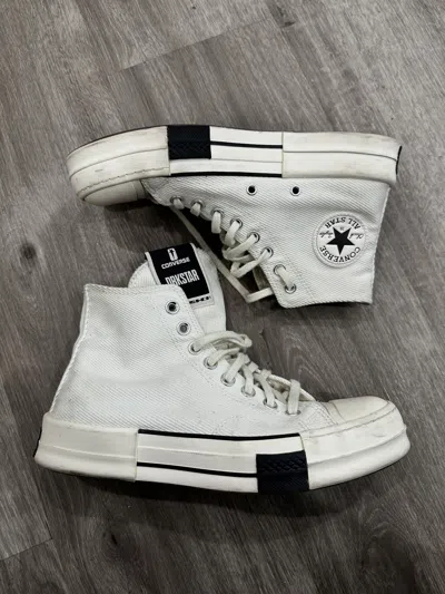 Pre-owned Converse X Rick Owens Drkshdw White Converse High Tops Shoes