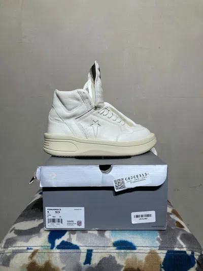 Pre-owned Converse X Rick Owens New Turbowpn Drkshdw Converse Rick Owens Egret Size 9 42 Shoes In White Milk