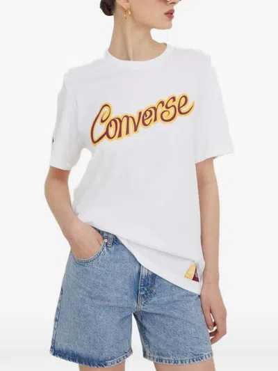 Converse X Wonka Cursive-logo T-shirt In White