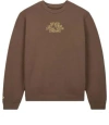 Converse X Wonka French Terry Crew Sweatshirt 'engine Smoke Wavy Line' In Brown