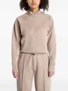Converse Zip-collar Sweatshirt In Brown