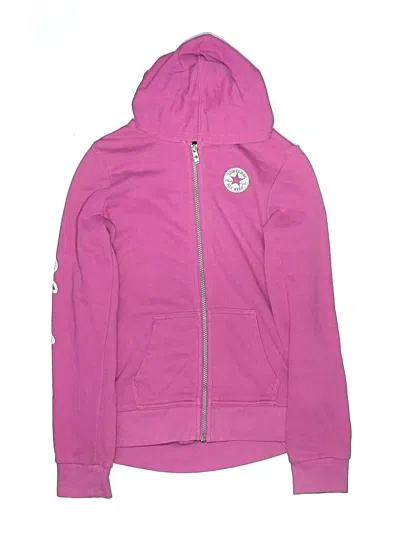 Pre-owned Converse Kids' Zip Up Hoodie In Pink