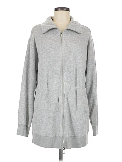 Pre-owned Converse Zip Up Hoodie In Silver