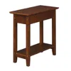 Convience Concept American Heritage Flip Top End Table With Charging Station And Shelf In Brown