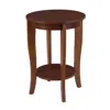 Convience Concept American Heritage Round End Table With Shelf Mahogany In Brown