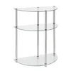 Convience Concept Classic Glass 3 Tier Half-circle Entryway Hall Table In Transparent