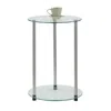 Convience Concept Designs2go Classic Glass 2 Tier Round End Table In Metallic