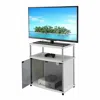 Convience Concept Designs2go Tv Stand With Black Glass Storage Cabinet, Shelf, Tvs Up To 26 Inches In White