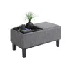 Convience Concept Designs4comfort Brentwood Storage Ottoman With Reversible Trays Light Charcoal Gray Fabric/black In Gray