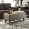 Convience Concept Designs4comfort Brentwood Storage Ottoman With Reversible Trays Sandstone Fabric/brown In Gray