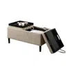 Convience Concept Designs4comfort Magnolia Storage Ottoman With Reversible Trays In Neutral