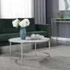 Convience Concept Gold Coast Faux Marble Round Coffee Table