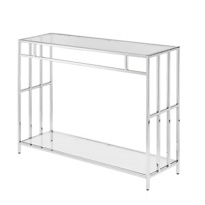 Convience Concept Mission Glass Console Table In Metallic