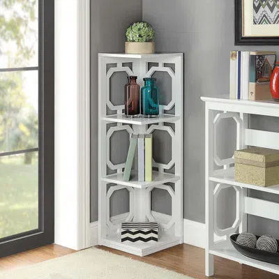 Convience Concept Omega 3 Tier Corner Bookcase, White