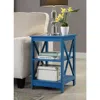 Convience Concept Oxford End Table With Shelves Blue In Blue