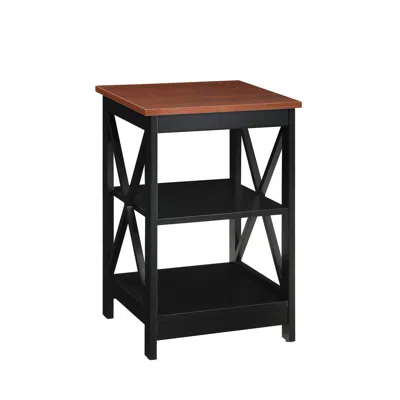 Convience Concept Oxford End Table With Shelves Cherry/black
