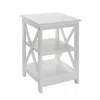 Convience Concept Oxford End Table With Shelves White