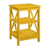 Convience Concept Oxford End Table With Shelves Yellow In Yellow