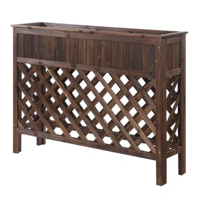 Convience Concept Planters & Potts Large Raised Patio Planter In Brown