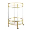Convience Concept Royal Crest 2 Tier Acrylic Round Glass Bar Cart In Gold