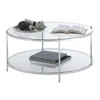 Convience Concept Royal Crest 2 Tier Round Glass Coffee Table In Transparent