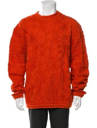Pre-owned Coogi Crew Neck Long Sleeve Pullover In Orange