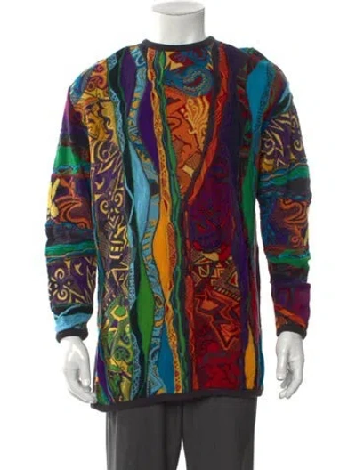 Pre-owned Coogi Graphic Print Crew Neck Pullover In Black
