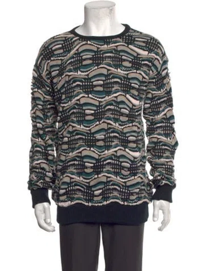 Pre-owned Coogi Patterned Crew Neck Pullover In Black