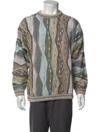 Pre-owned Coogi Patterned Crew Neck Pullover In Blue
