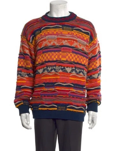 Pre-owned Coogi Patterned Crew Neck Pullover In Multicolor