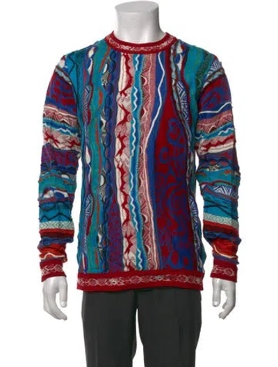 Pre-owned Coogi Patterned Crew Neck Pullover In Red