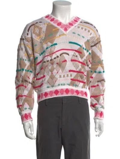 Pre-owned Coogi Patterned V-neck Pullover In Multi