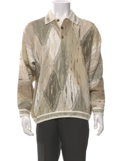 Pre-owned Coogi Printed Collar Polo Shirt In Neutral